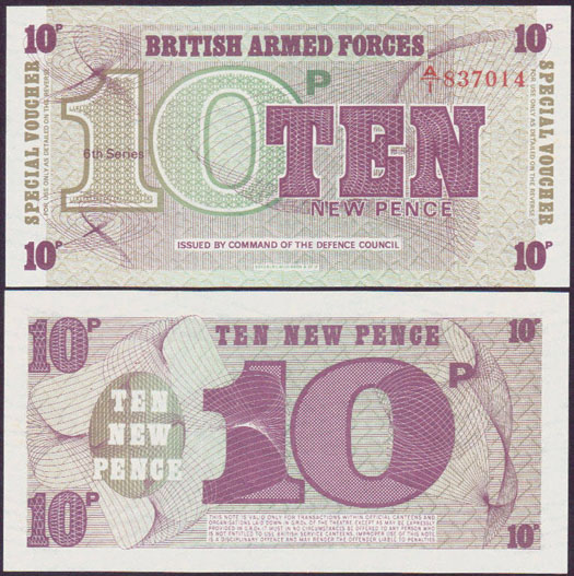 1972 British Armed Forces 10 Pence (P.M48) Unc L000179